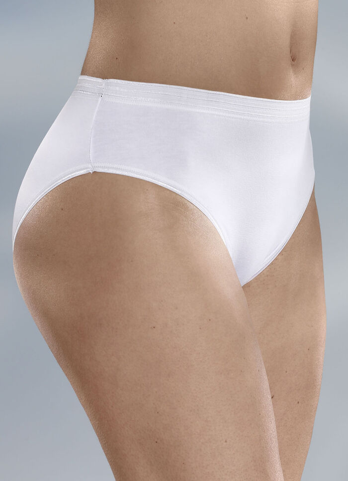 F&uuml;nferpack Slips mit gl&auml;nzenden Abschl&uuml;ssen 3X AZURBLAU, 2X WEISS