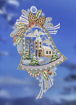 Fensterbild Glocke mit Kirche aus Plauener Spitze 