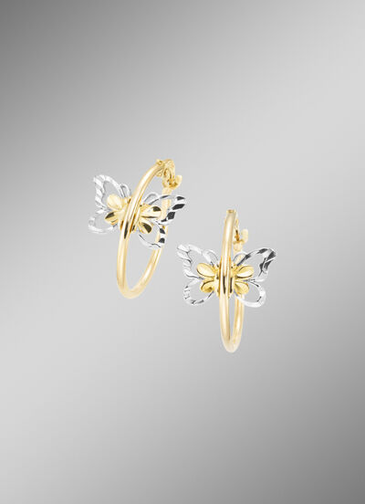 Verspielte Creolen Schmetterlinge in Bicolor 