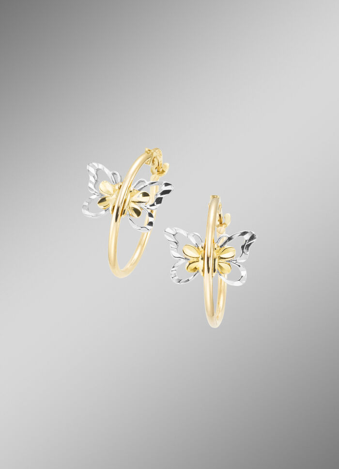 Verspielte Creolen Schmetterlinge in Bicolor 