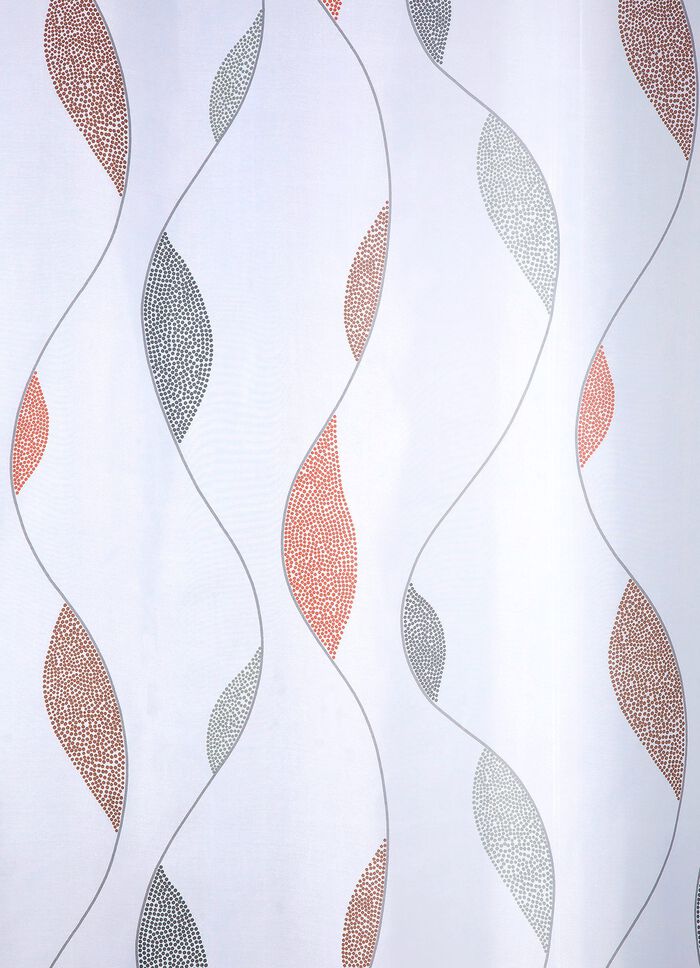 Store mit Punktewelle-Dessin ROT-GRAU