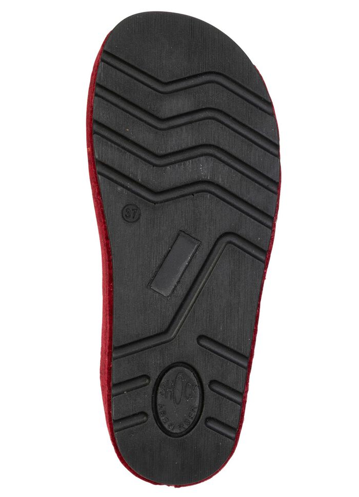 Klassische Damen-Hausschuhe, aus Filzmaterial GRANATROT