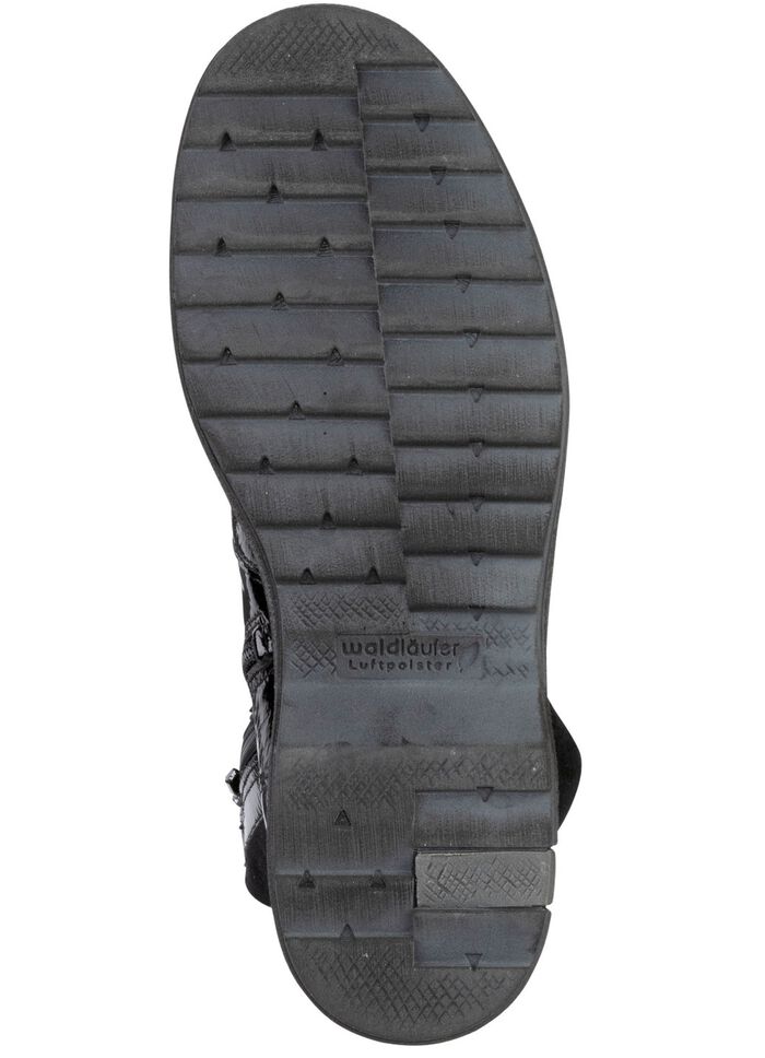 Waldl&auml;ufer Schn&uuml;r-Stiefelette mit kuscheligem Kragen aus Lammfell 