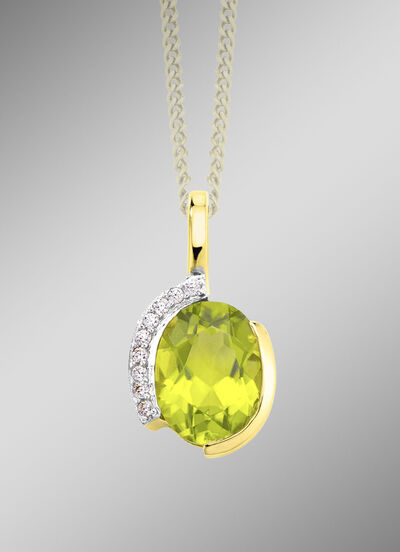 Anh&auml;nger mit echt Peridot und synth. Zirkonia 