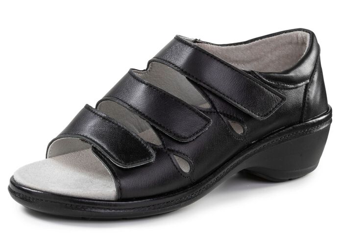 ELENA EDEN Sandale aus teilweise schimmerndem Nappaleder SCHWARZ