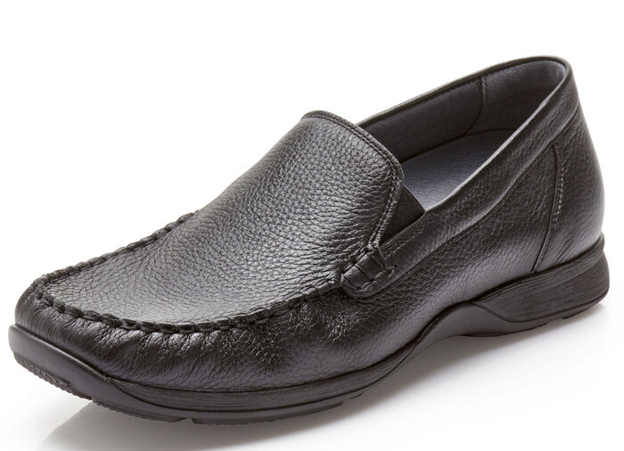 Waldläufer Mokassin-Slipper mit seitlichen Gummizügen SCHWARZ
