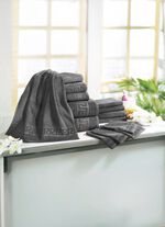 Frottierserie mit M&auml;ander-Jacquard-Struktur 