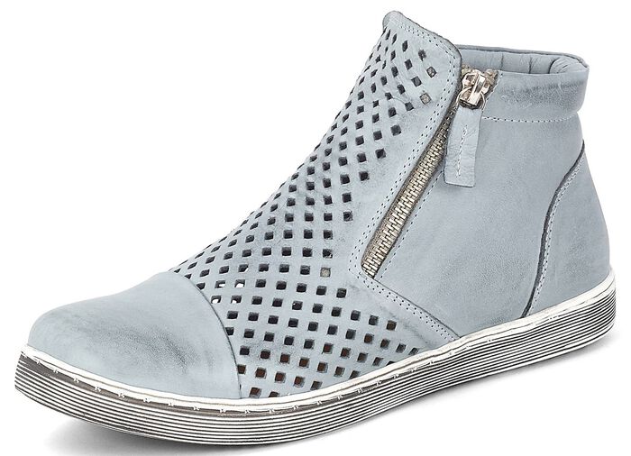 Andrea Conti, sommerliche Damen-Stiefeletten, mit herausnehmbarem Fu&szlig;bett HELLGRAU