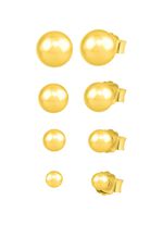 Elegantes vergoldetes Ohrstecker-Set, 4 Paar 