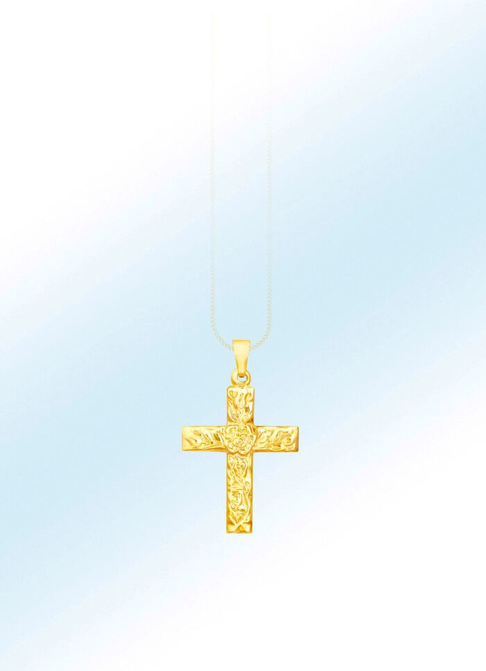 Klassischer Kreuz-Anh&auml;nger mit Struktur 