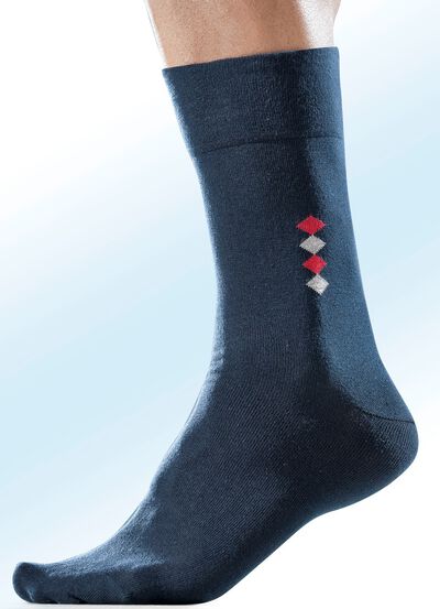 F&uuml;nferpack Socken mit handgekettelter Spitze und druckfreiem Bund 
