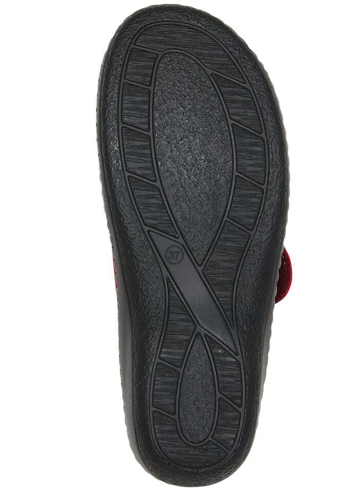 ELENA EDEN, klassische Damen-Pantoletten, Weite H, mit herausnehmbaren Fu&szlig;bett ROT