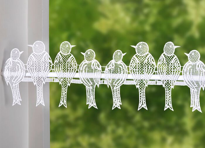 Stangendekoration Spatzen mit Stangendurchzug 