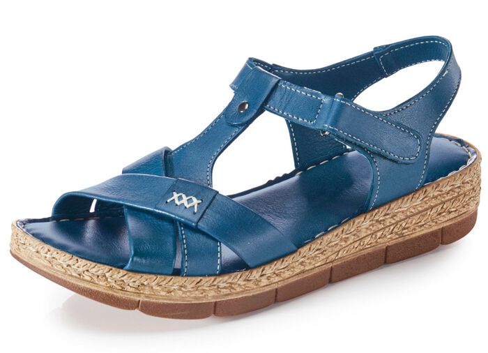 Andrea Conti Stegspangen-Sandale aus Rind-Nappaleder 