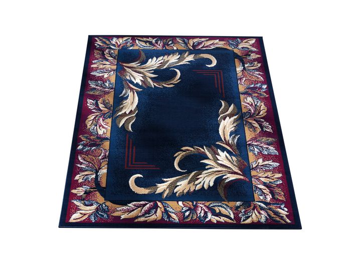 Br&uuml;cken, Teppiche und Bettumrandung mit floralem Dessin BLAU BORD&Uuml;RE