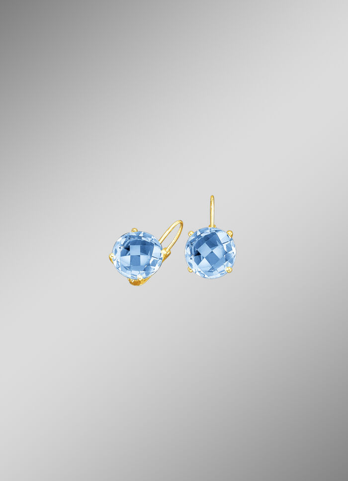 Blautopas Ohrringe mit B&uuml;gelverschluss 