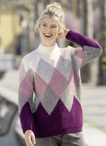 Pullover in sehr flauschiger Qualität BEERE-GRAU-ECRU