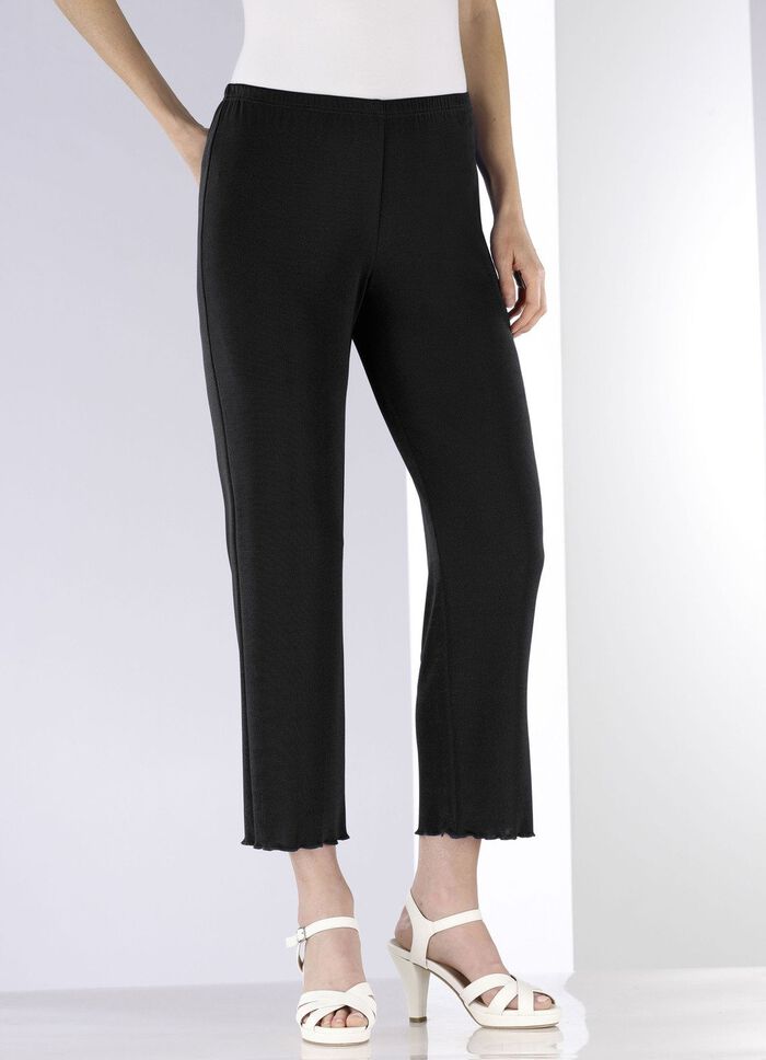 Weich flie&szlig;ende, 7/8-lange Hose SCHWARZ