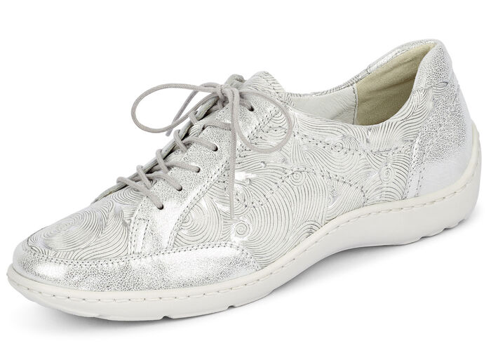 Waldläufer, elegante Damen-Schnürschuhe, Weite H, mit herausnehmbarem Fußbett MATTSILBER