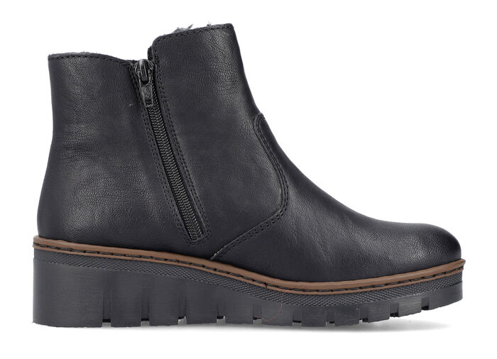 Rieker, gefütterte Damen-Stiefeletten, Winterschuhe, mit Reißverschluss SCHWARZ