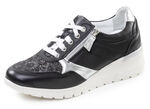 ELENA EDEN, bequeme Damen-Sneaker, Weite H, mit herausnehmbarem Fu&szlig;bett SCHWARZ