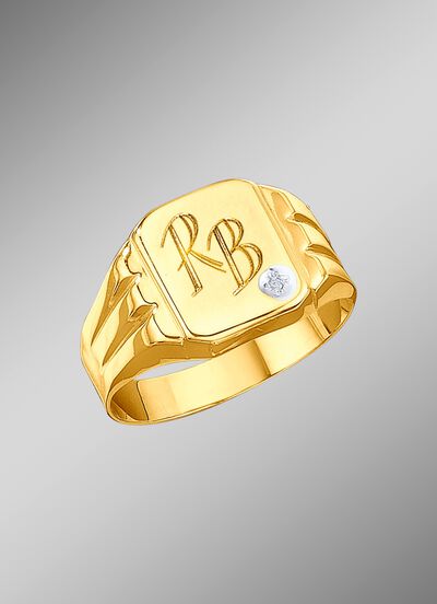 Herrenring mit Diamant 