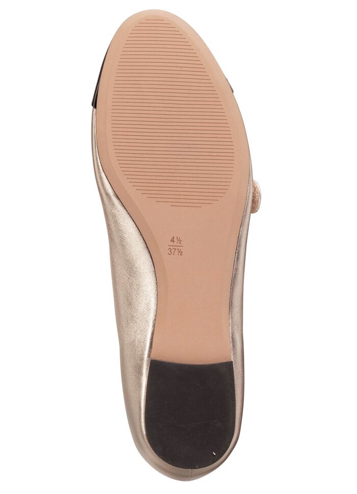 Caprice, schicke Damen-Ballerinas, Weite G, mit herausnehmbarem Fußbett GOLD-SCHWARZ