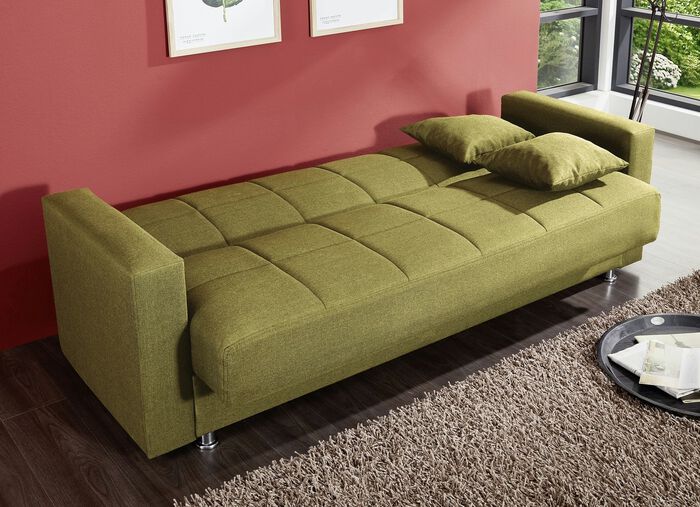 Klick-Klack-Sofa mit Dekokissen GR&Uuml;N