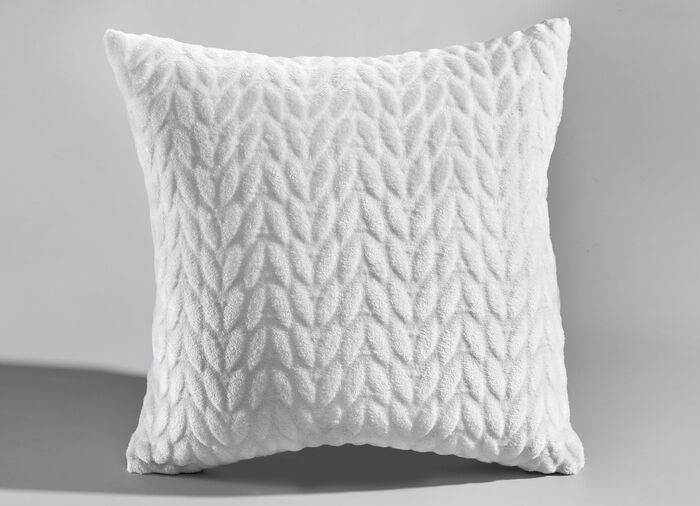 Wohndecken und Kissenbezug aus Mikrofaser-Flausch SILBER