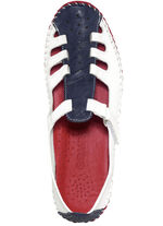 Gemini, klassische Damen-Slipper, Weite G, mit herausnehmbarem Fußbett WEISS-MARINE-ROT