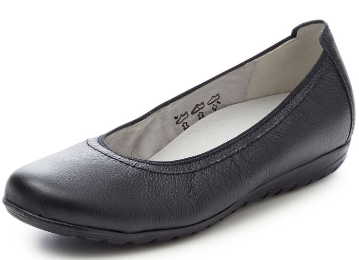 Waldl&auml;ufer Ballerina mit Rundum-Gummizug SCHWARZ