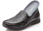 Waldläufer Mokassin-Slipper mit seitlichen Gummizügen SCHWARZ