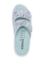 ELENA EDEN Pantolette mit Klettspange HELLGRAU-BUNT