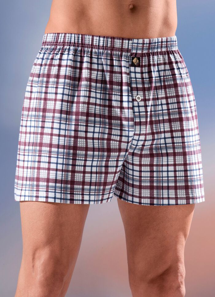 Viererpack Boxershorts, kariert, kn&ouml;pfbarer Eingriff 