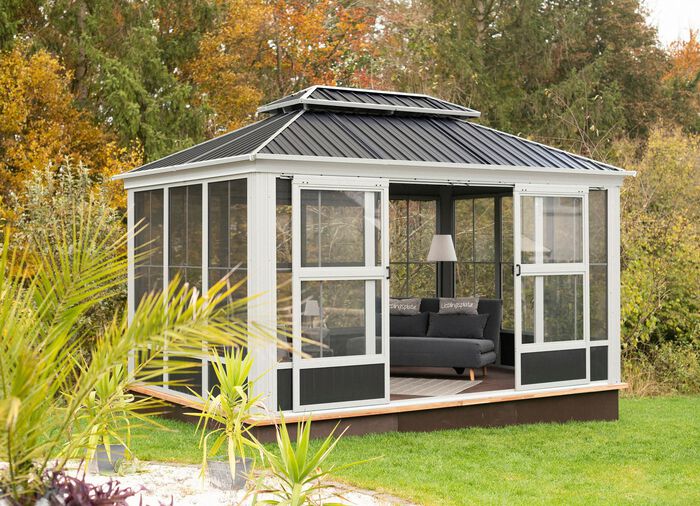 Pavillon Olan aus pulverbeschichtetem Aluminium 