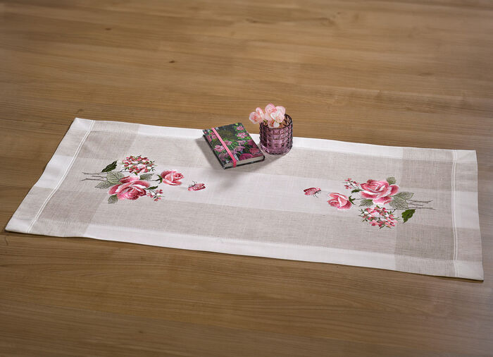 Tisch- und Raumdekoation mit hinreißendem Rosen-Dessin SEKT-BUNT