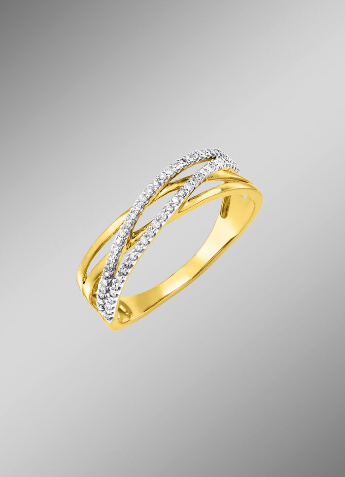 Durchbrochener Damenring mit Brillanten 