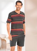 Shorty mit V-Ausschnitt und Ringeldessin 