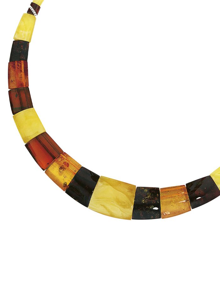 Halskette mit echt Bernstein im Verlauf 