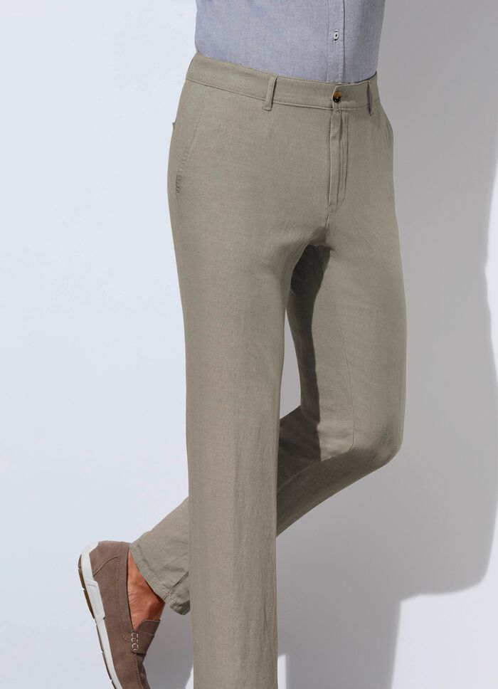 "Francesco Botti"-Hose mit Leinen in 3 Farben KHAKI