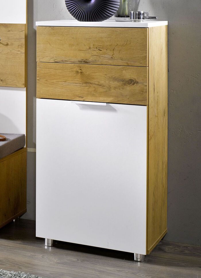 Schuhschrank mit Griffen in Chrom-Optik