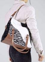 Collezione Alessandro Tasche mit Zebra-Dessin SCHWARZ-ECRU