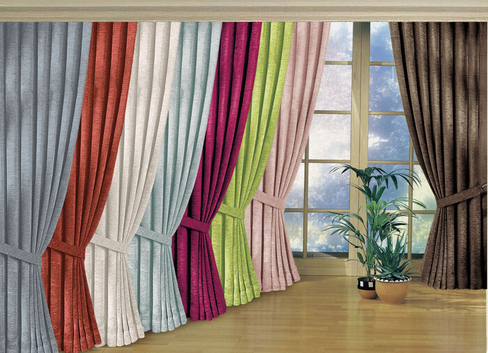 Fensterdekoration aus schwerer Thermo-Chenille-Qualität CREME