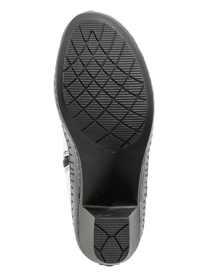 Gemini Stiefelette aus Rind-Nappaleder mit Kontraststreifen WEISS-GRAU-SCHWARZ