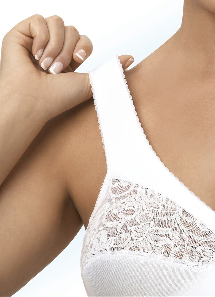 Glamorise Stütz-BH mit Spitze WEISS