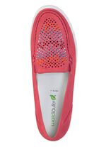 Waldl&auml;ufer Mokassin-Slipper mit bunten Glitzersteinchen besetzt HELLROT