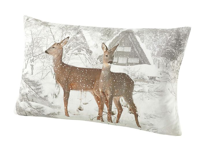 Kissenbezug mit Reißverschluss REHE IM SCHNEE