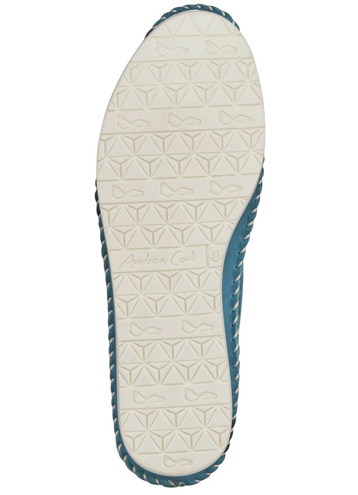 Andrea Conti Mokassin-Slipper mit frechen Lederblüten JEANSBLEU