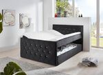 Boxspringbett mit Strasssteinen und Topper 