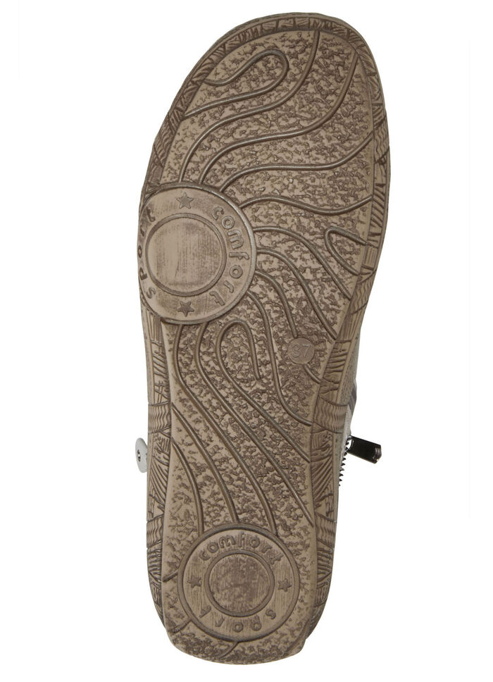 Andrea Conti Schnür-Bootie mit reptilgeprägtem Einsatz und Zier-Reißverschluss TAUPE